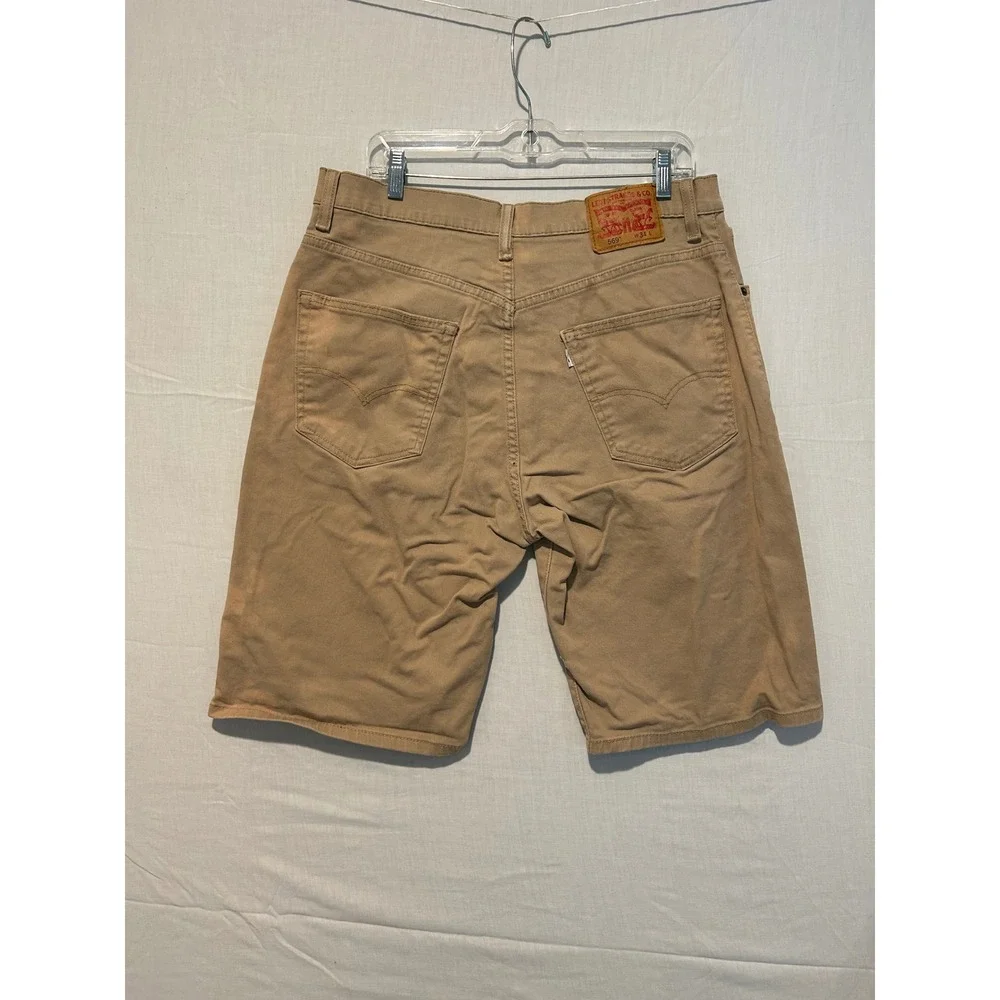 Levis 569 Loose Straight Khaki Tan Denim Shorts Mens 34 Stretch Cotton 7125737